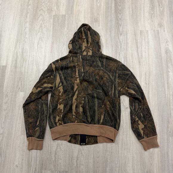 Vintage Ace Sportswear Camo Full Zip Hoodie Men's Medium Green Camouflage 90s - Picture 7 of 8